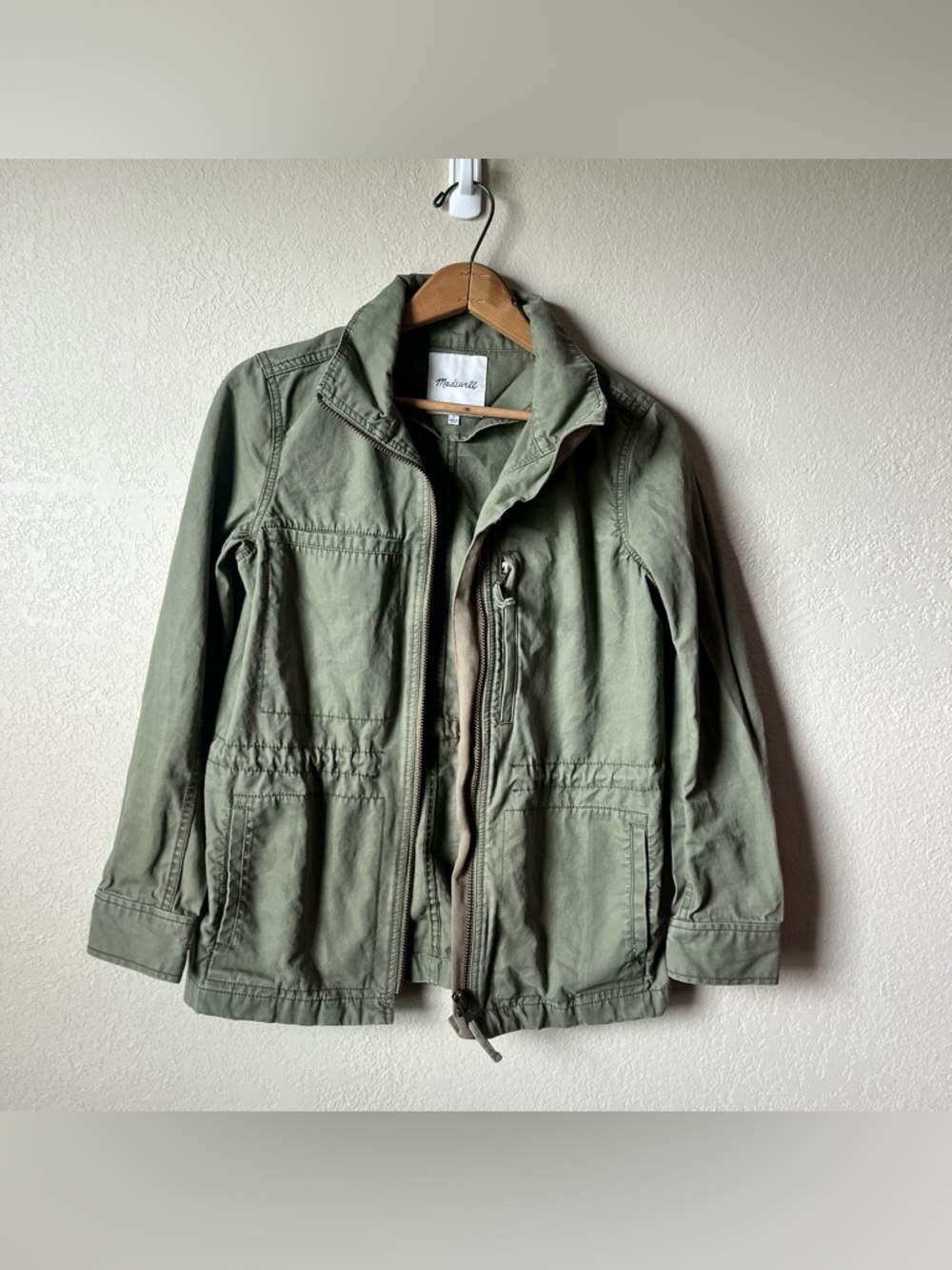 Madewell Utility Jacket in Olive Green - 100% cotton